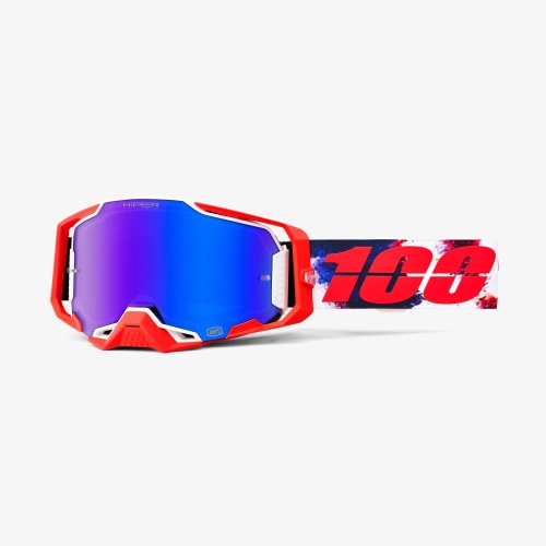 Очки 100% Armega Hiper Morpho / Mirror Blue фото в интернет-магазине FrontFlip.Ru
