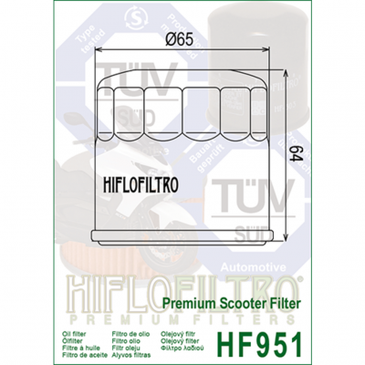 HIFLOFILTRO Масляные фильтры (HF951) фото в интернет-магазине FrontFlip.Ru
