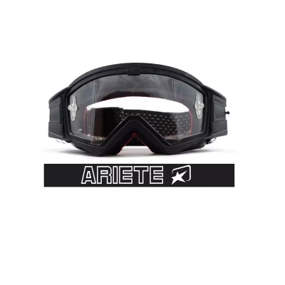 ARIETE Кроссовые очки (маска) MUDMAX - BLACK / CLEAR LENS WITH PINS (moto parts) фото в интернет-магазине FrontFlip.Ru