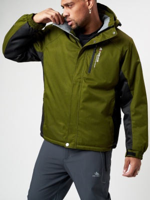 Спортивная куртка мужская зимняя цвета хаки 78016Kh фото в интернет-магазине FrontFlip.Ru