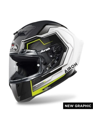 AIROH шлем интеграл GP550 S RUSH WHITE/YELLOW GLOSS фото в интернет-магазине FrontFlip.Ru
