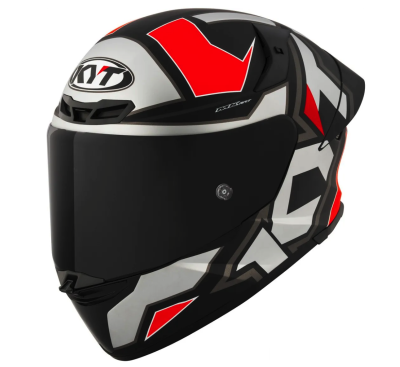 [KYT] Мотошлем TT-REVO ELECTRON, цвет Серый Матовый/Красный фото в интернет-магазине FrontFlip.Ru