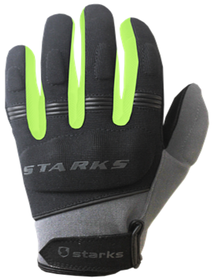 STARKS Мотоперчатки ALCOR (текстиль), муж., черный/HI-VIZ фото в интернет-магазине FrontFlip.Ru
