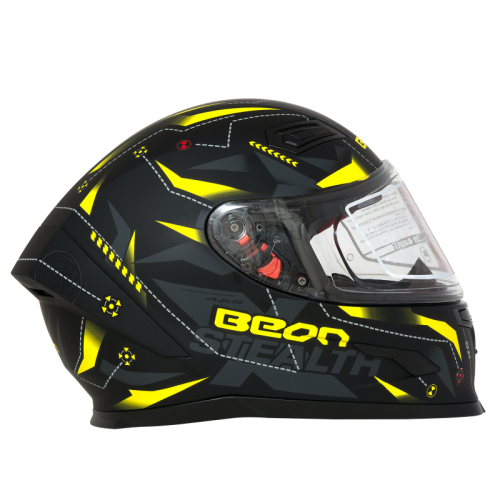 Шлем Beon B-503 matt black/yellow фото в интернет-магазине FrontFlip.Ru