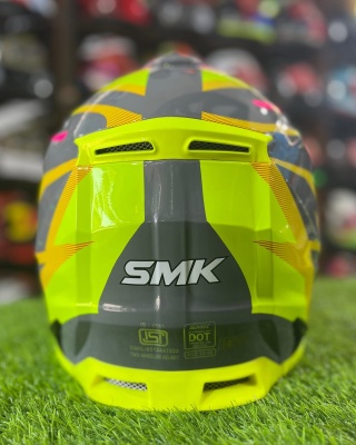 Шлем SMK ALLTERRA X-POWER, цвет жёлтый неон/серый/фуксия фото в интернет-магазине FrontFlip.Ru