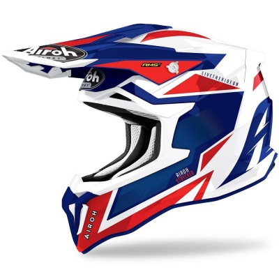 AIROH шлем кросс STRYCKER AXE BLUE/RED GLOSS фото в интернет-магазине FrontFlip.Ru