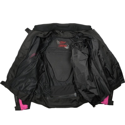 [RUSH] Мотокуртка женская MESH LADY текстиль, цвет Черный/Розовый фото в интернет-магазине FrontFlip.Ru