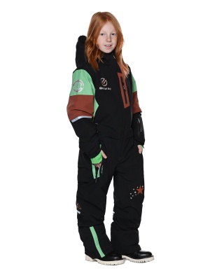 SNOW HEADQUARTER Горнолыжный комбинезон для девочки T-9080 Черный фото в интернет-магазине FrontFlip.Ru