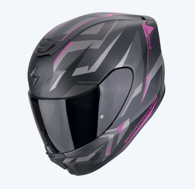 [SCORPION EXO] Мотошлем EXO-391 AAXO, цвет Черный Матовый/Розовый/Серебристый фото в интернет-магазине FrontFlip.Ru