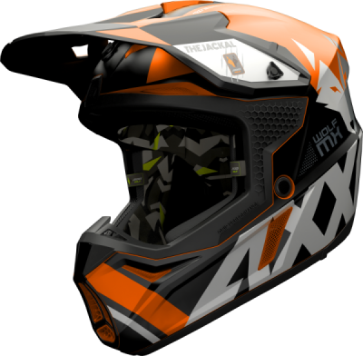 AXXIS MX803 Wolf Jackal шлем кроссовый оранжевый матовый фото в интернет-магазине FrontFlip.Ru