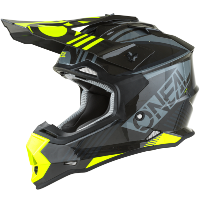 Шлем кроссовый O'NEAL 2Series Rush серый/желтый фото в интернет-магазине FrontFlip.Ru