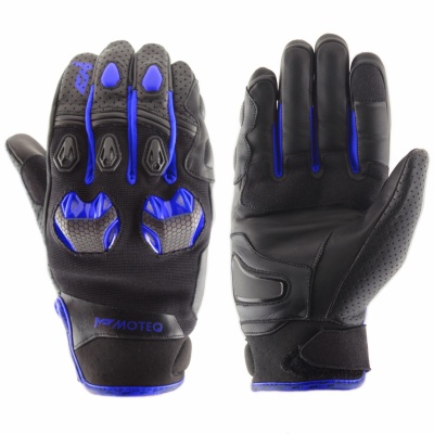 MOTEQ Перчатки кожаные Stinger Черный/Синий фото в интернет-магазине FrontFlip.Ru