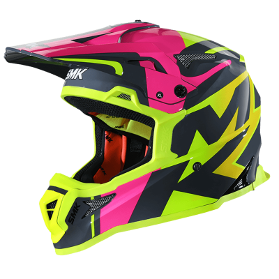 Шлем SMK ALLTERRA X-POWER, цвет жёлтый неон/серый/фуксия фото в интернет-магазине FrontFlip.Ru