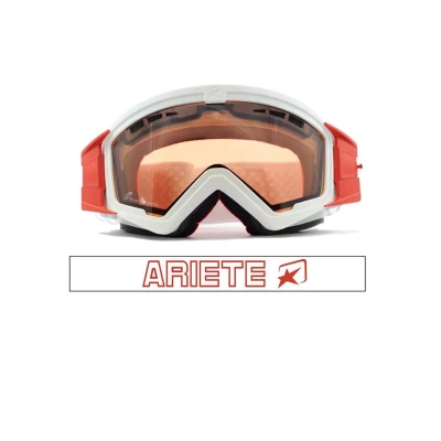 ARIETE Кроссовые очки (маска) MUDMAX - WHITE / DOUBLE ORANGE VENTILATED LENS NO PINS (moto parts) фото в интернет-магазине FrontFlip.Ru