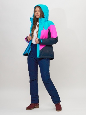 Горнолыжный костюм женский синего цвета 051913S фото в интернет-магазине FrontFlip.Ru