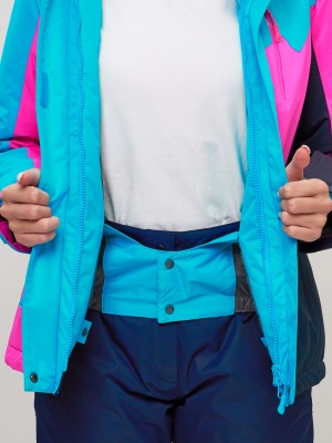 Горнолыжная куртка женская синего цвета 551913S фото в интернет-магазине FrontFlip.Ru