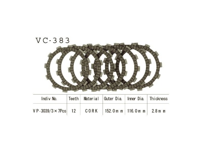VESRAH   Диски сцепления VC-383 фото в интернет-магазине FrontFlip.Ru