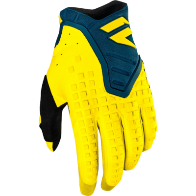 Мотоперчатки подростковые Shift White Air Youth Glove Yellow/Navy фото в интернет-магазине FrontFlip.Ru