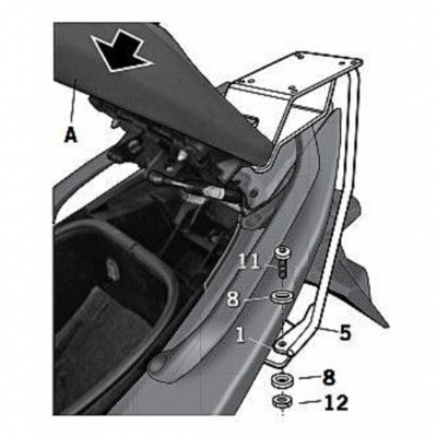 Крепление кофра SHAD Yamaha Tmax (08-11), задний фото в интернет-магазине FrontFlip.Ru