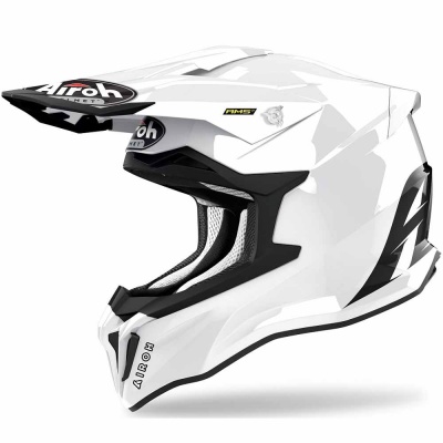 AIROH шлем кросс STRYCKER COLOR WHITE GLOSS фото в интернет-магазине FrontFlip.Ru
