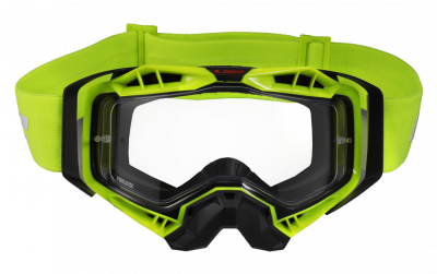 LS2 Очки кросс AURA Goggle с прозрачной линзой черно-желтые фото в интернет-магазине FrontFlip.Ru