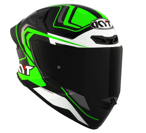 [KYT] Мотошлем TT-REVO OVERTECH, цвет Черный/Зеленый фото в интернет-магазине FrontFlip.Ru