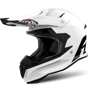 AIROH шлем кросс TERMINATOR OPEN VIS,COLOR WHITE фото в интернет-магазине FrontFlip.Ru