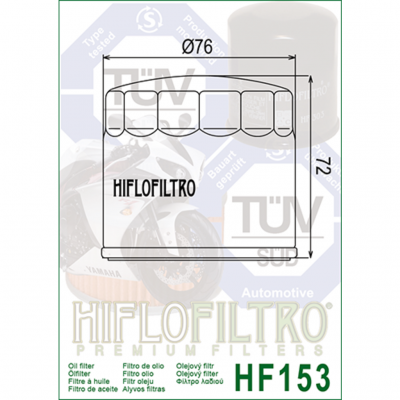 HIFLOFILTRO Масляные фильтры (HF153) фото в интернет-магазине FrontFlip.Ru