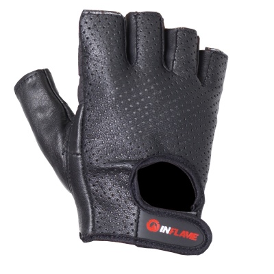 Перчатки (обрезки) мужские INFLAME HARD ROCK, кожа, цвет черный фото в интернет-магазине FrontFlip.Ru