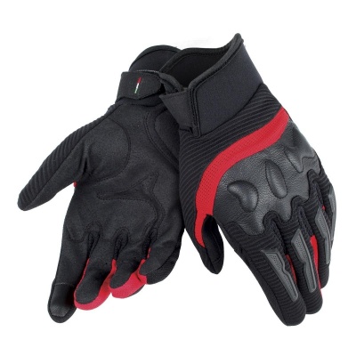 DAINESE AIR FRAME UNISEX GLOVES - BLACK/RED перчатки муж фото в интернет-магазине FrontFlip.Ru