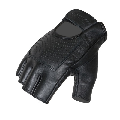 [RUSH] Перчатки без пальцев SUMMER кожа, цвет Черный фото в интернет-магазине FrontFlip.Ru