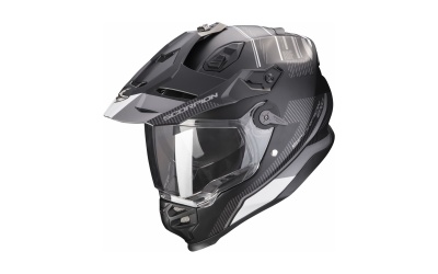 [SCORPION EXO] Мотошлем ADF-9000 AIR DESERT, цвет Черный Матовый/Серебристый фото в интернет-магазине FrontFlip.Ru
