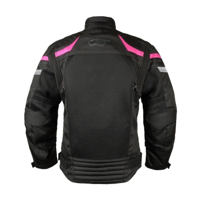 [RUSH] Мотокуртка женская MESH LADY текстиль, цвет Черный/Розовый фото в интернет-магазине FrontFlip.Ru