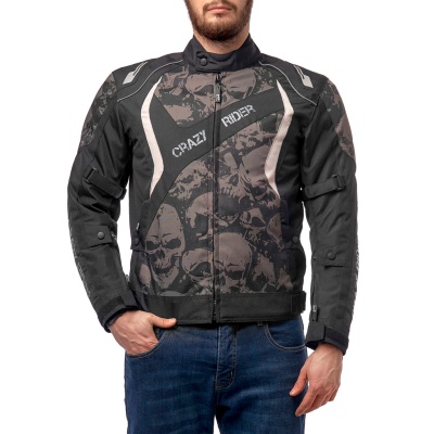 MOTEQ Текстильная куртка SKULL Черный/Серый фото в интернет-магазине FrontFlip.Ru