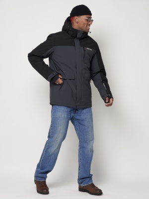 Горнолыжная куртка мужская темно-серого цвета 88814TC фото в интернет-магазине FrontFlip.Ru