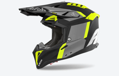 Мотошлем AIROH AVIATOR 3 GLORY YELLOW MATT Кросс-эндуро Карбон фото в интернет-магазине FrontFlip.Ru