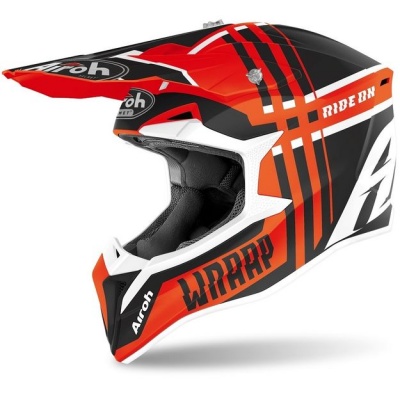 AIROH шлем кросс WRAAP BROKEN ORANGE MATT фото в интернет-магазине FrontFlip.Ru