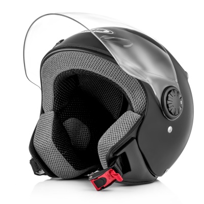 ZEUS Шлем открытый ZS-210B Термопластик, мат., Черный фото в интернет-магазине FrontFlip.Ru