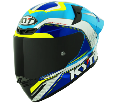 [KYT] Мотошлем TT-REVO GRAND PRIX, цвет Белый/Синий фото в интернет-магазине FrontFlip.Ru