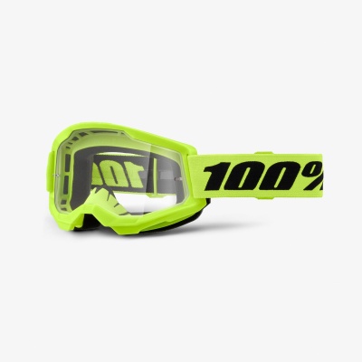 Очки 100% Strata 2 Neon Yellow / Clear фото в интернет-магазине FrontFlip.Ru