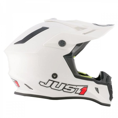 Шлем кроссовый JUST1 J38 Solid, белый глянцевый фото в интернет-магазине FrontFlip.Ru