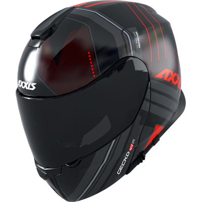 AXXIS FU403SV Gecko SV Epic Fluor Red шлем модуляр красный матовый фото в интернет-магазине FrontFlip.Ru