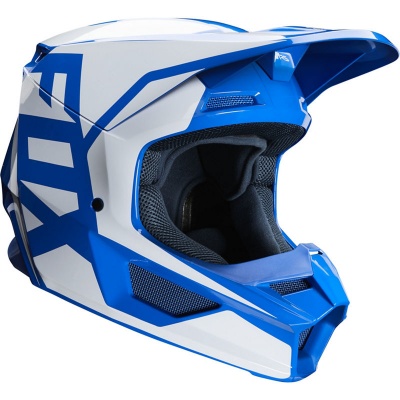 Мотошлем Fox V1 Prix Helmet Blue фото в интернет-магазине FrontFlip.Ru