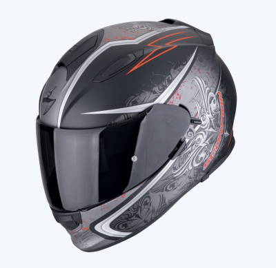 [SCORPION EXO] Мотошлем EXO-491 RUN, цвет Черный Матовый/Красный/Серый фото в интернет-магазине FrontFlip.Ru