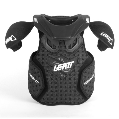 Защита панцирь+ шея подростковый Leatt Fusion Vest Junior 2.0 Black фото в интернет-магазине FrontFlip.Ru