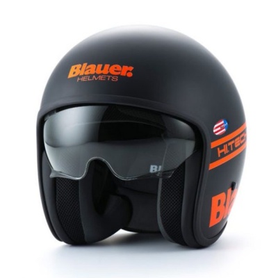 BLAUER Шлем PILOT H.T. 1.1 Black Matt/Orange Fluo фото в интернет-магазине FrontFlip.Ru