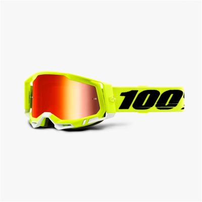 Очки 100% Racecraft 2 Goggle Fluo Yellow / Mirror Red Lens (50121-251-04) фото в интернет-магазине FrontFlip.Ru
