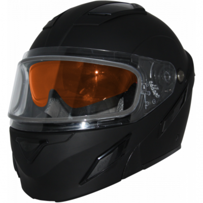 Шлем снегоходный ZOX Brigade, стекло с электроподогревом, мат. черный фото в интернет-магазине FrontFlip.Ru
