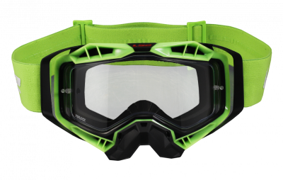 LS2 Очки кросс AURA Goggle с прозрачной линзой черно-зеленые фото в интернет-магазине FrontFlip.Ru